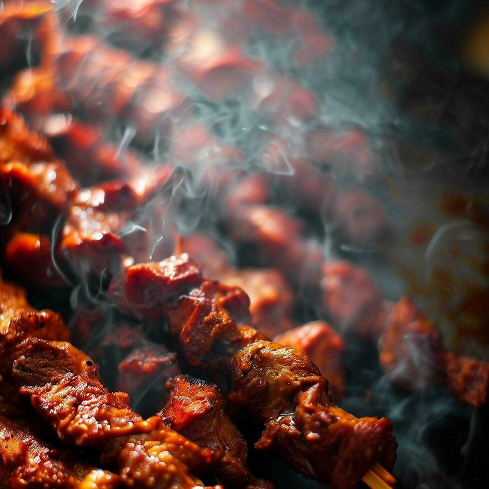 Savory Shish Kebab with a hint of spice Generative AI photo