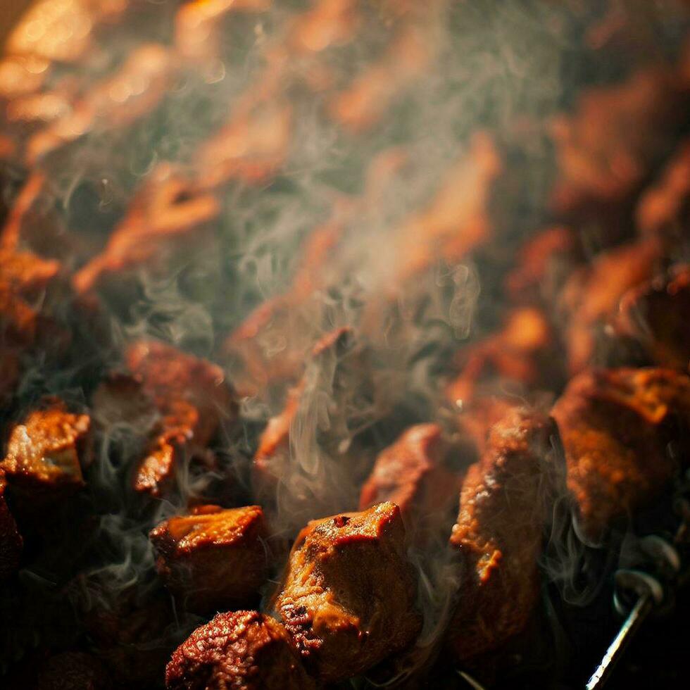 Savory Shish Kebab with a hint of spice Generative AI photo