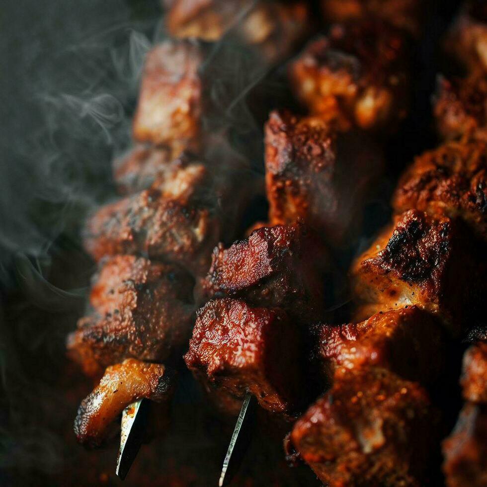 Savory Shish Kebab with a hint of spice Generative AI photo