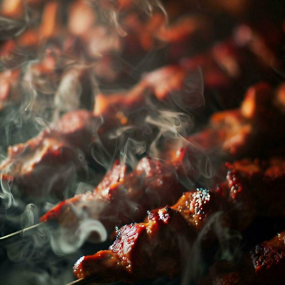 Savory Shish Kebab with a hint of spice Generative AI photo