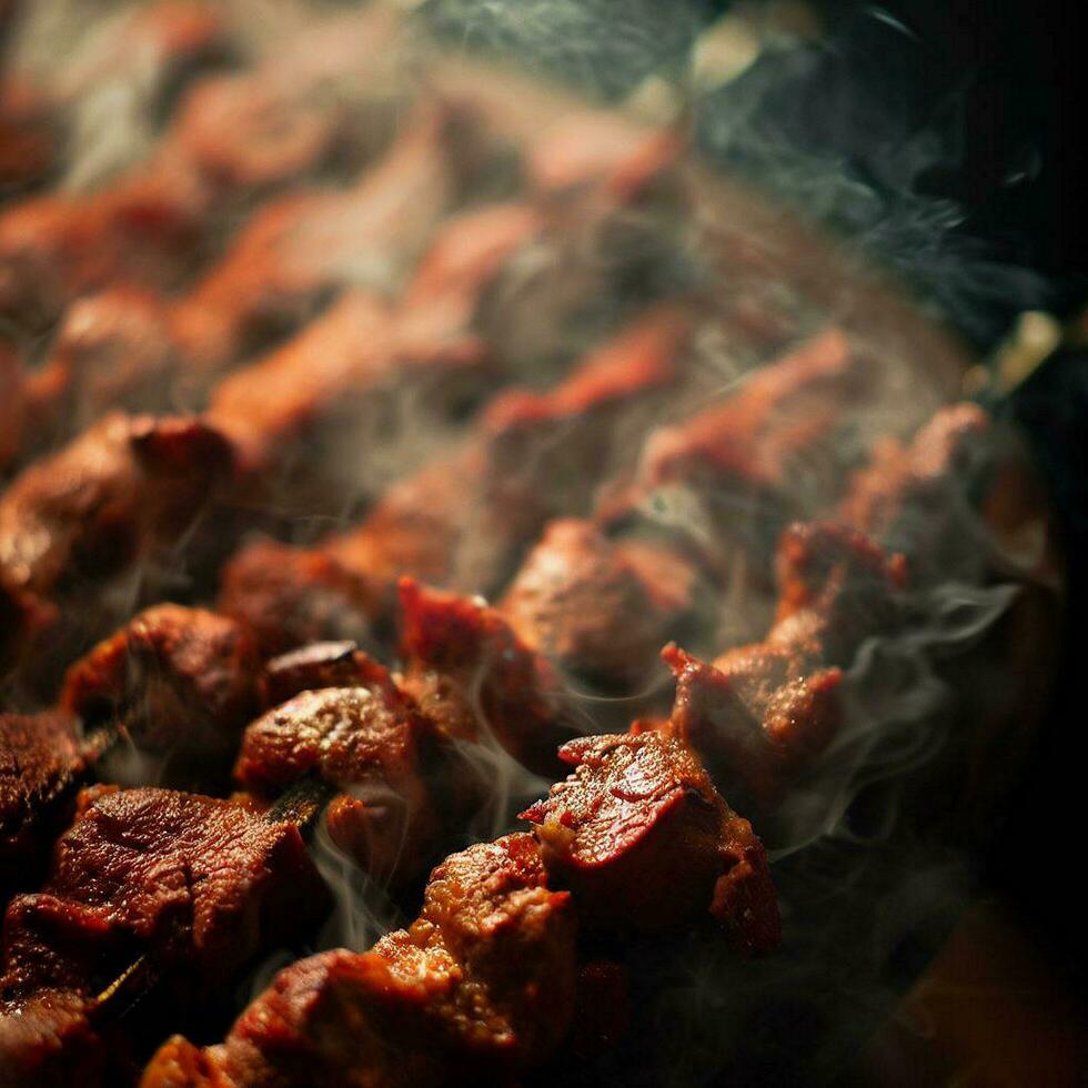 Savory Shish Kebab with a hint of spice Generative AI photo