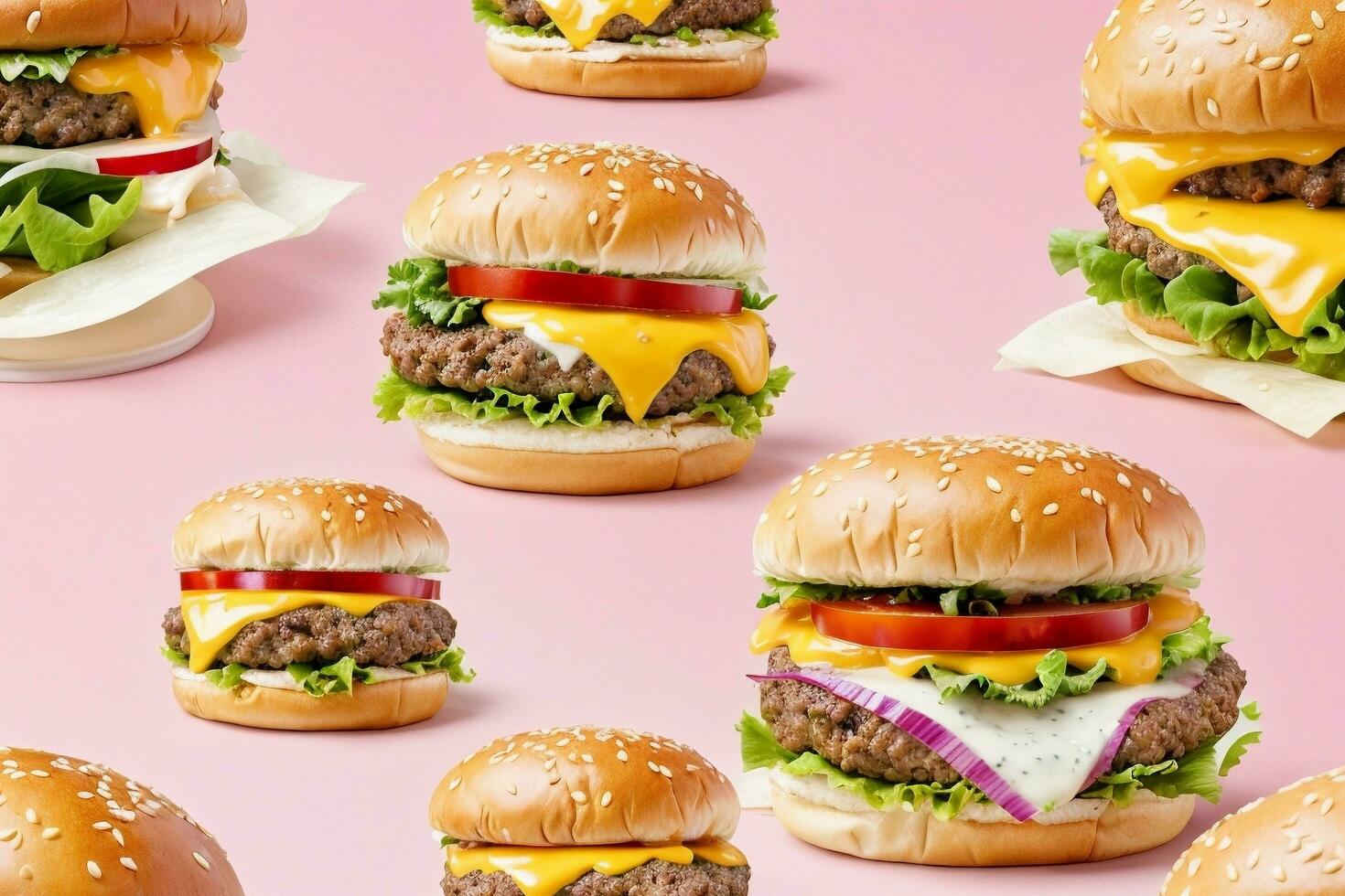Delicious Cheese Burger with Generative AI photo