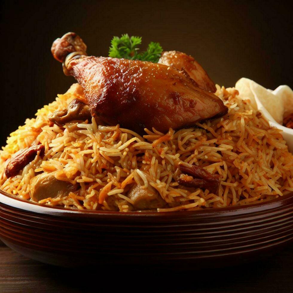 Delightful Basmati Biryani Perfection by AI Creation photo