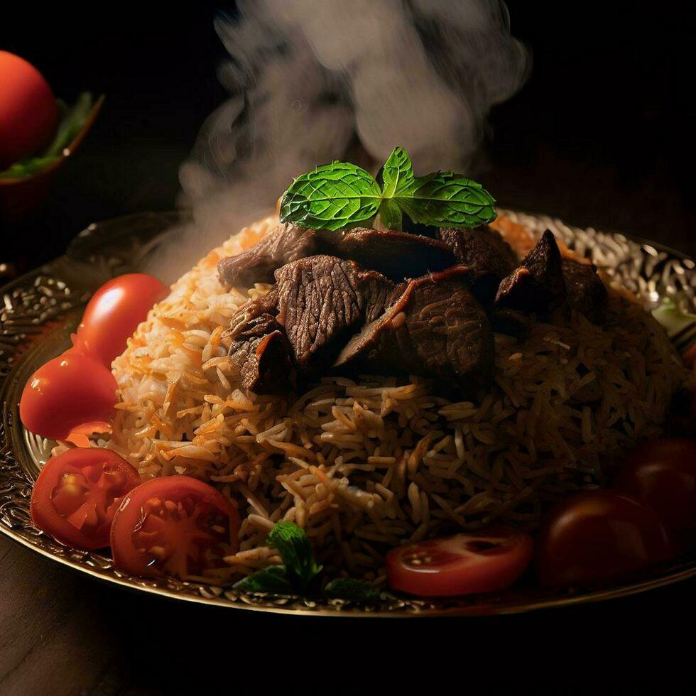 Tempting Basmati Biryani Perfection by AI Creation photo