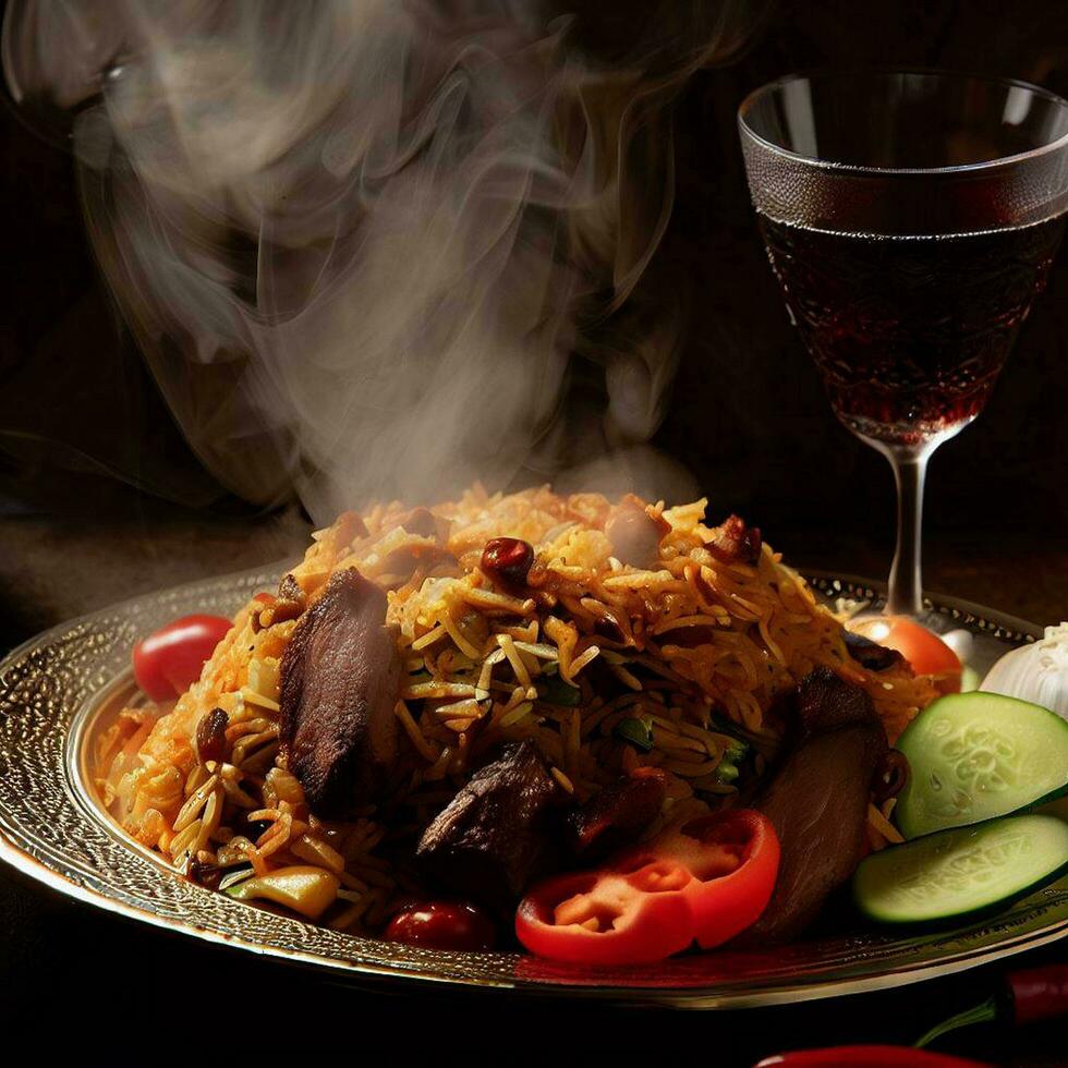Tempting Basmati Biryani Perfection by AI Creation photo