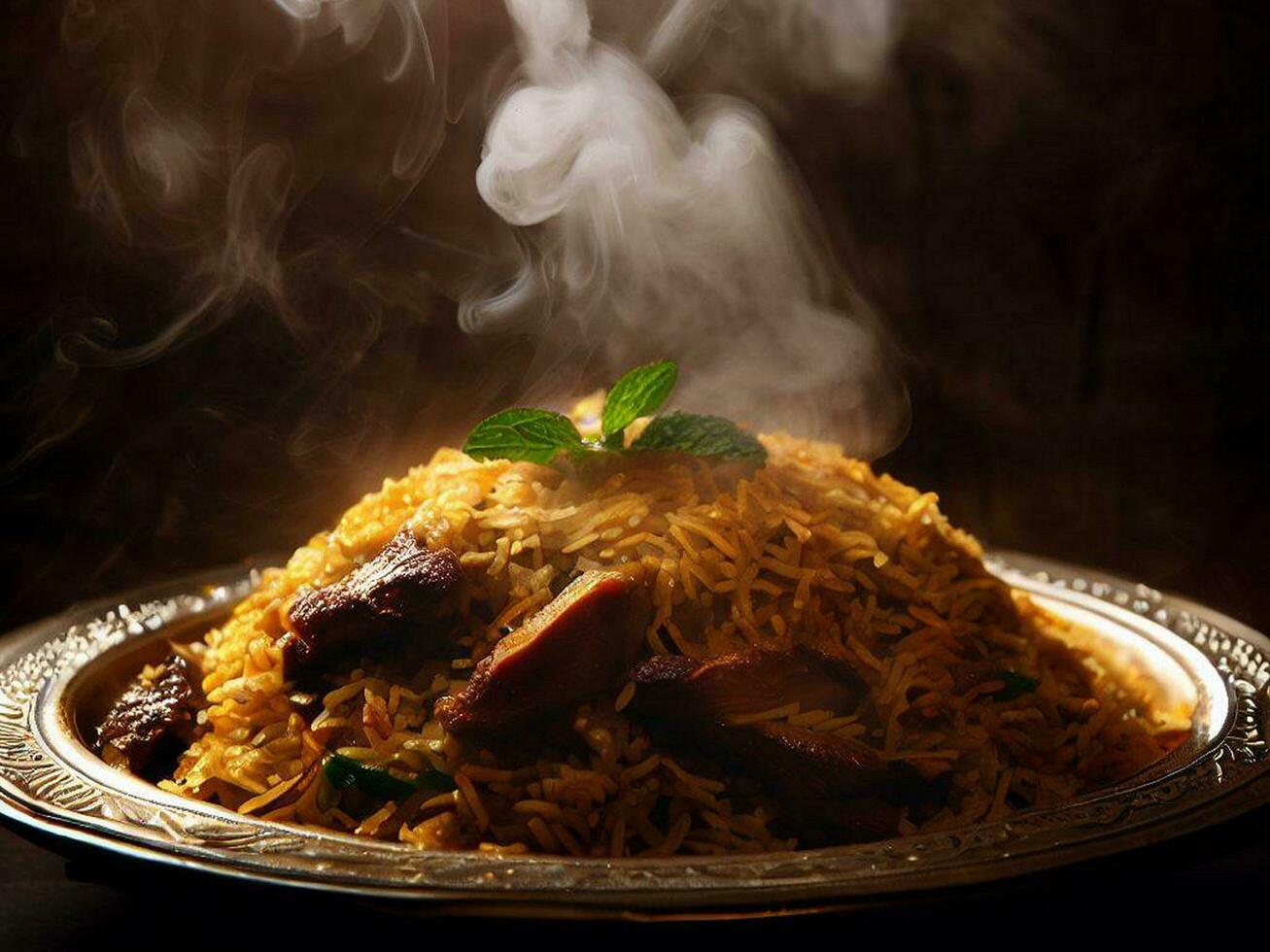 Tempting Basmati Biryani Perfection by AI Creation photo