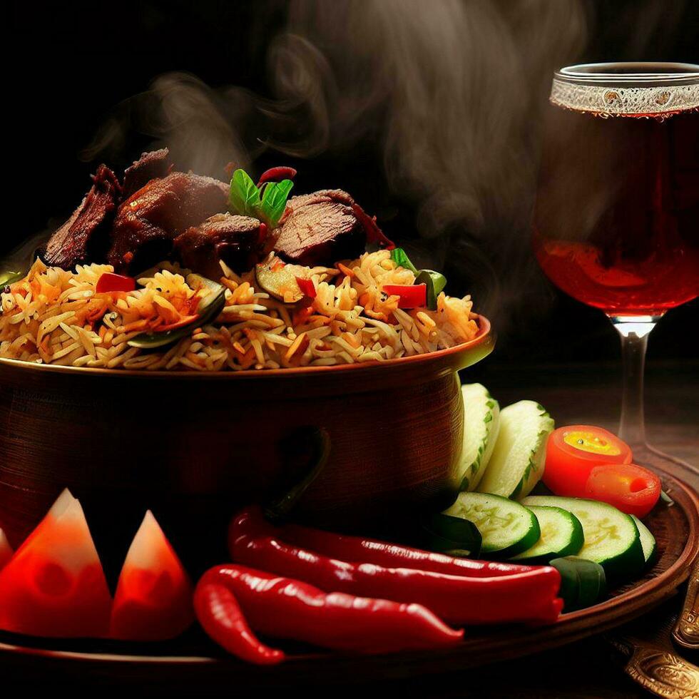 Tempting Basmati Biryani Perfection by AI Creation photo