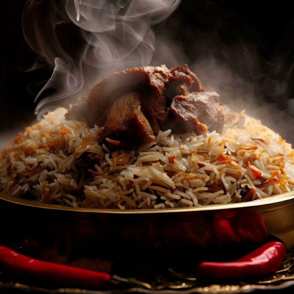 Tempting Basmati Biryani Perfection by AI Creation photo