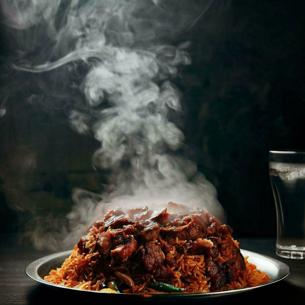 Aromatic Basmati Biryani Crafted with Generative AI photo