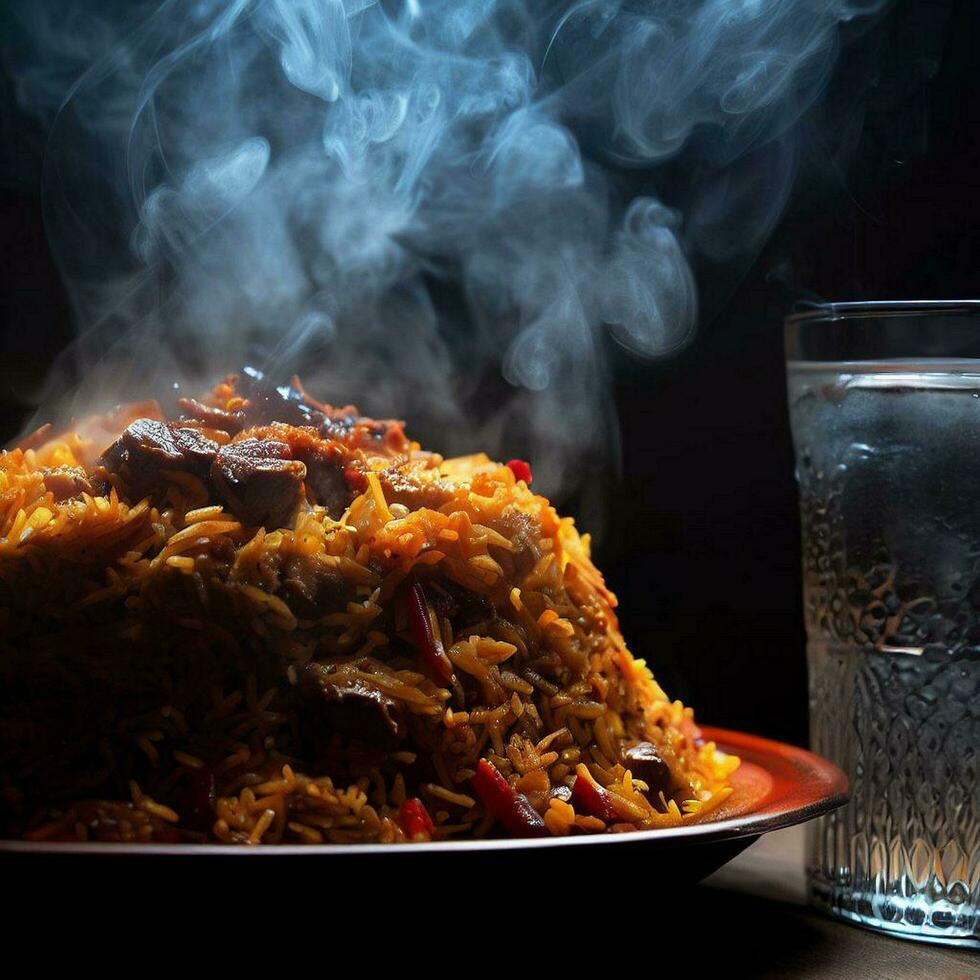 Aromatic Basmati Biryani Crafted with Generative AI photo