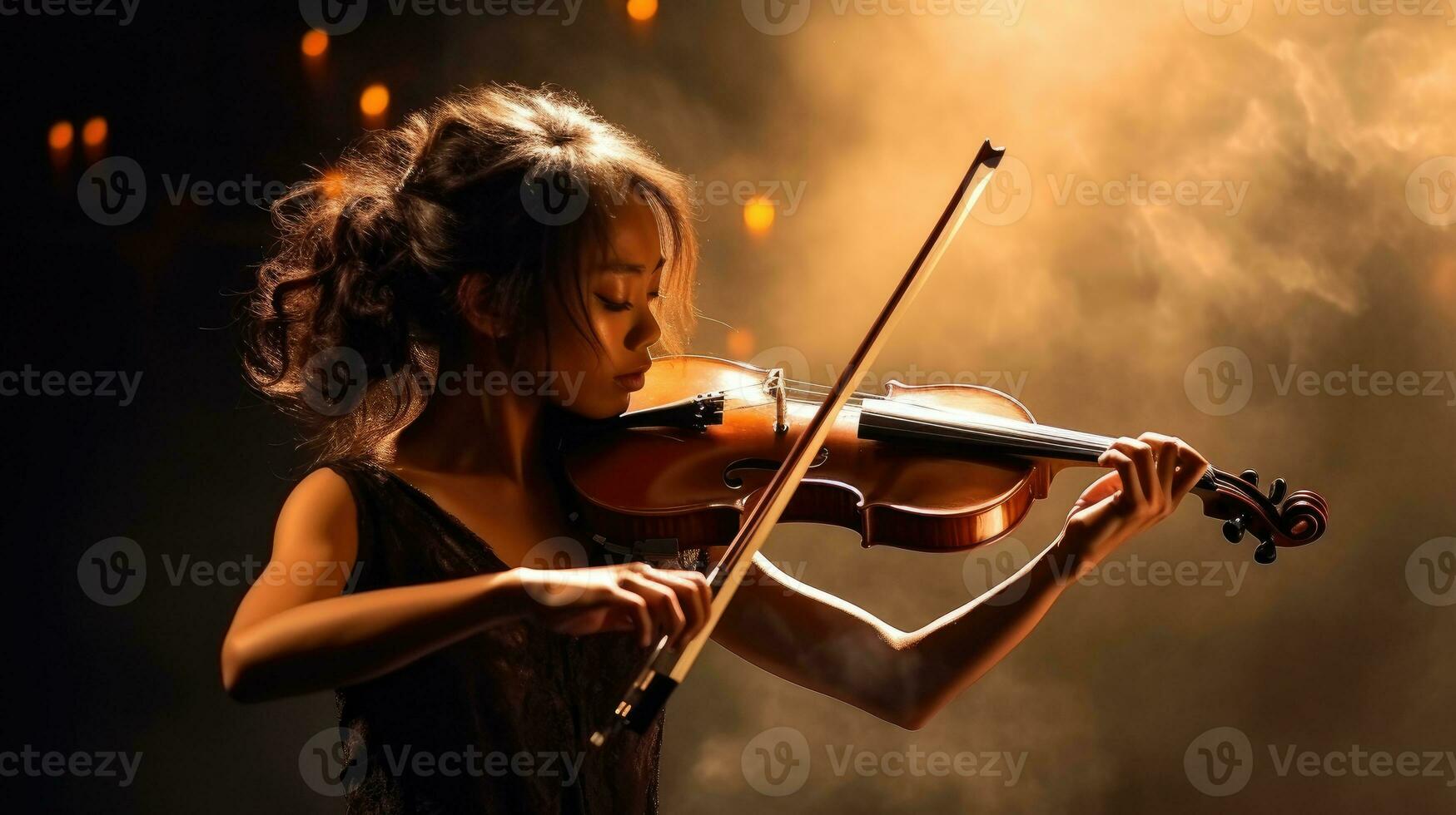 woman playing violin. Generative AI photo