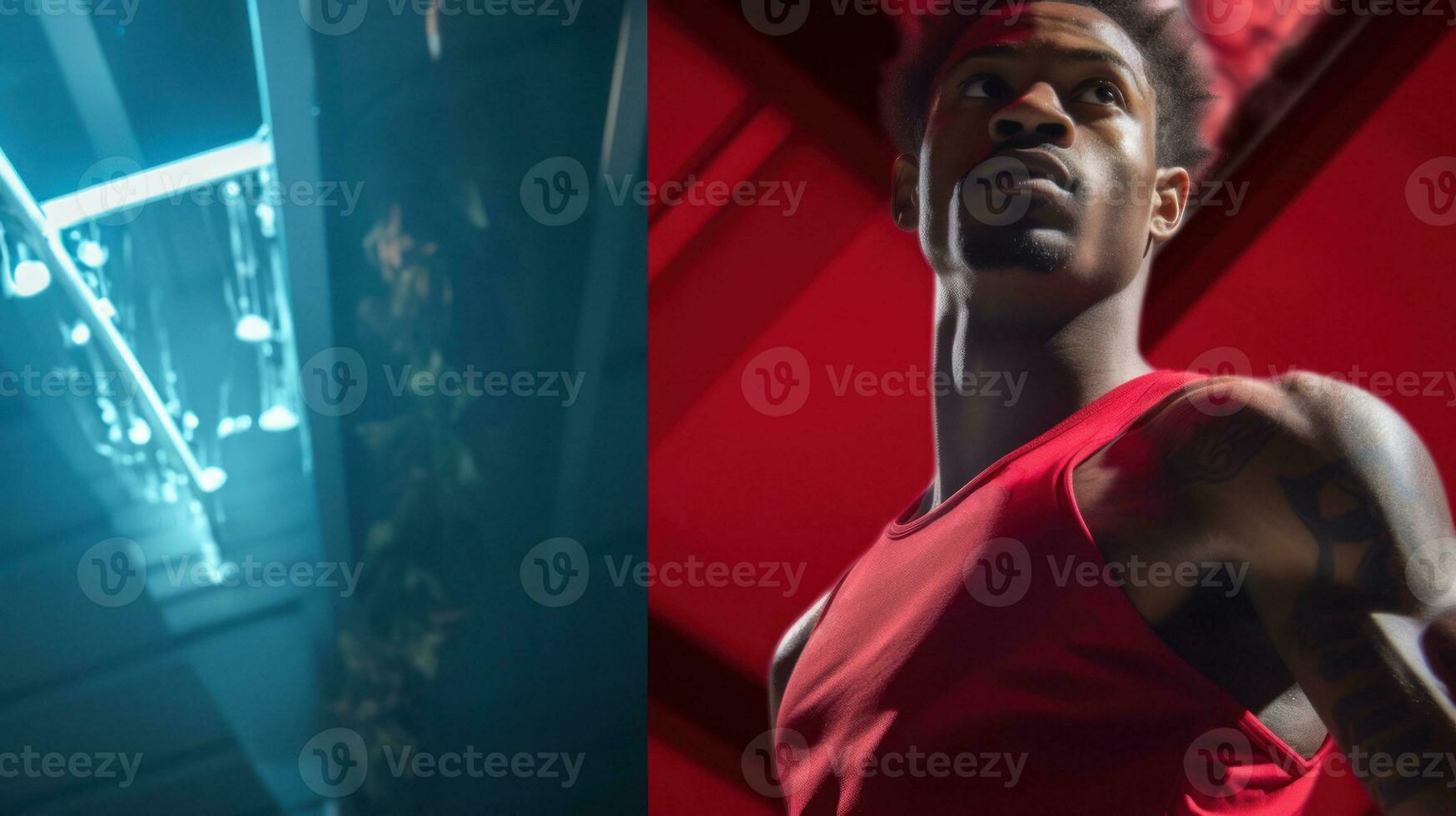 An athlete doing sports in the gym. Generative AI photo