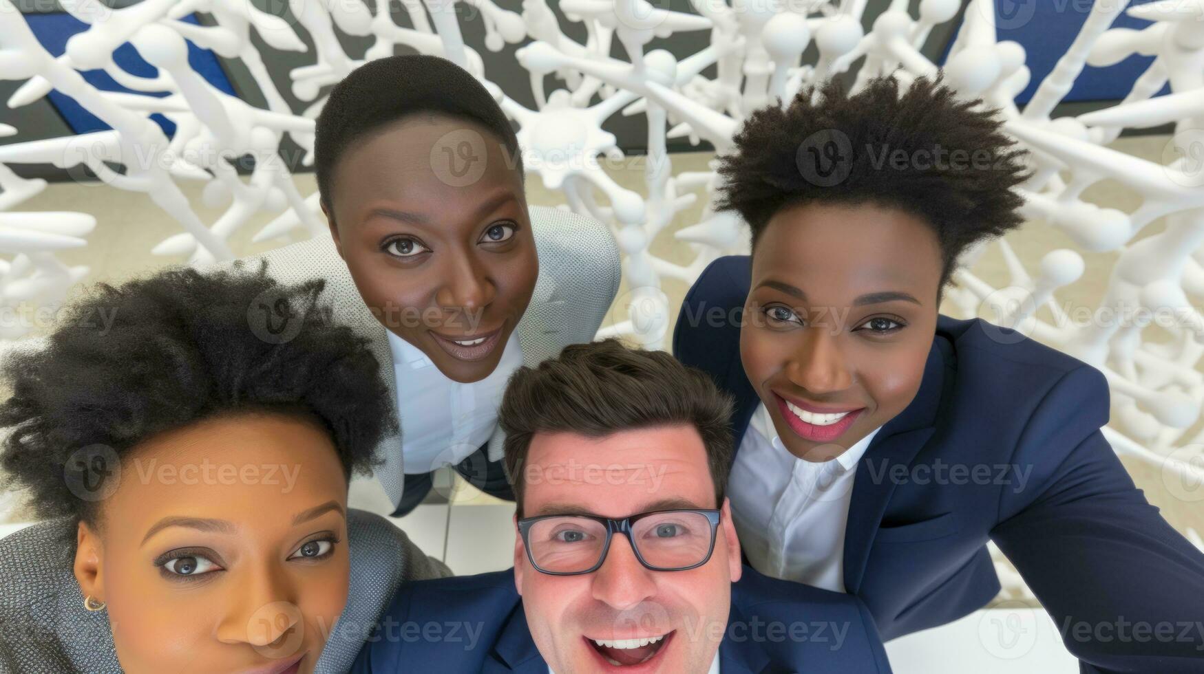 negocio personas tomando selfies a trabajar. generativo ai foto