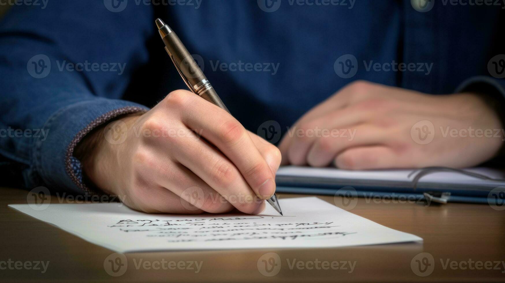 Businessman signing a contract. Generative AI photo