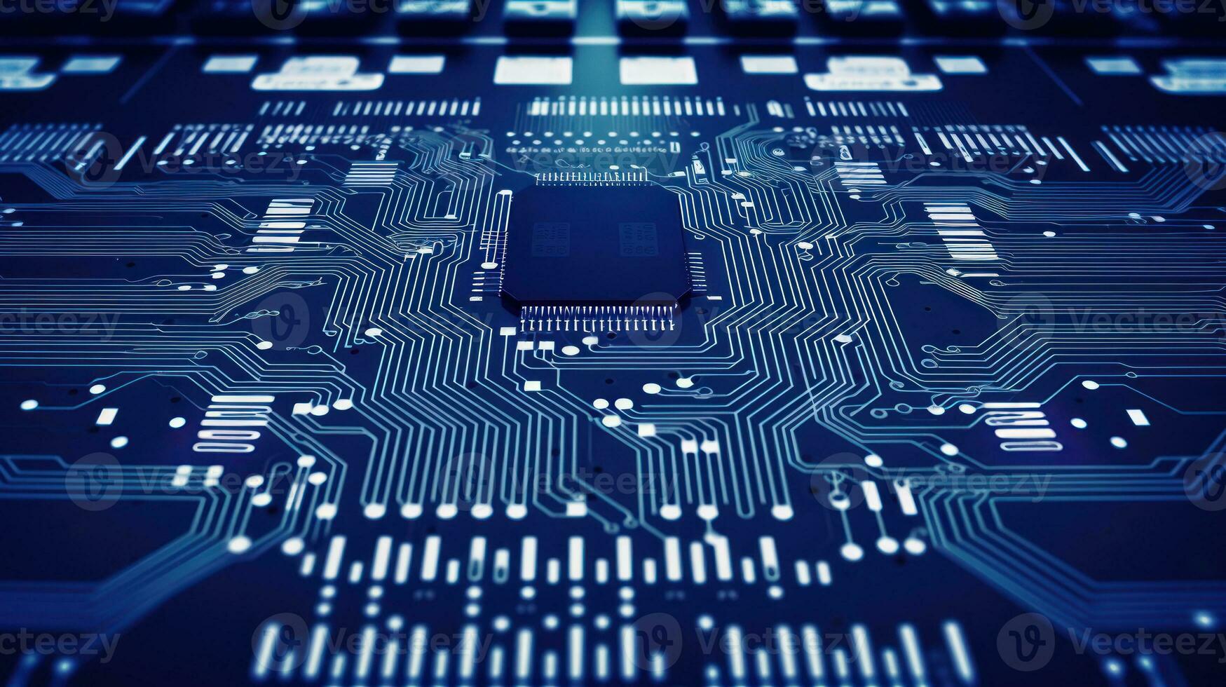 A future technologies and motherboard chipset background photo. Generative AI photo
