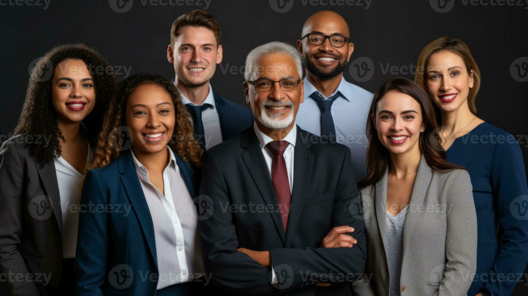 Group photo of business people together. Generative AI