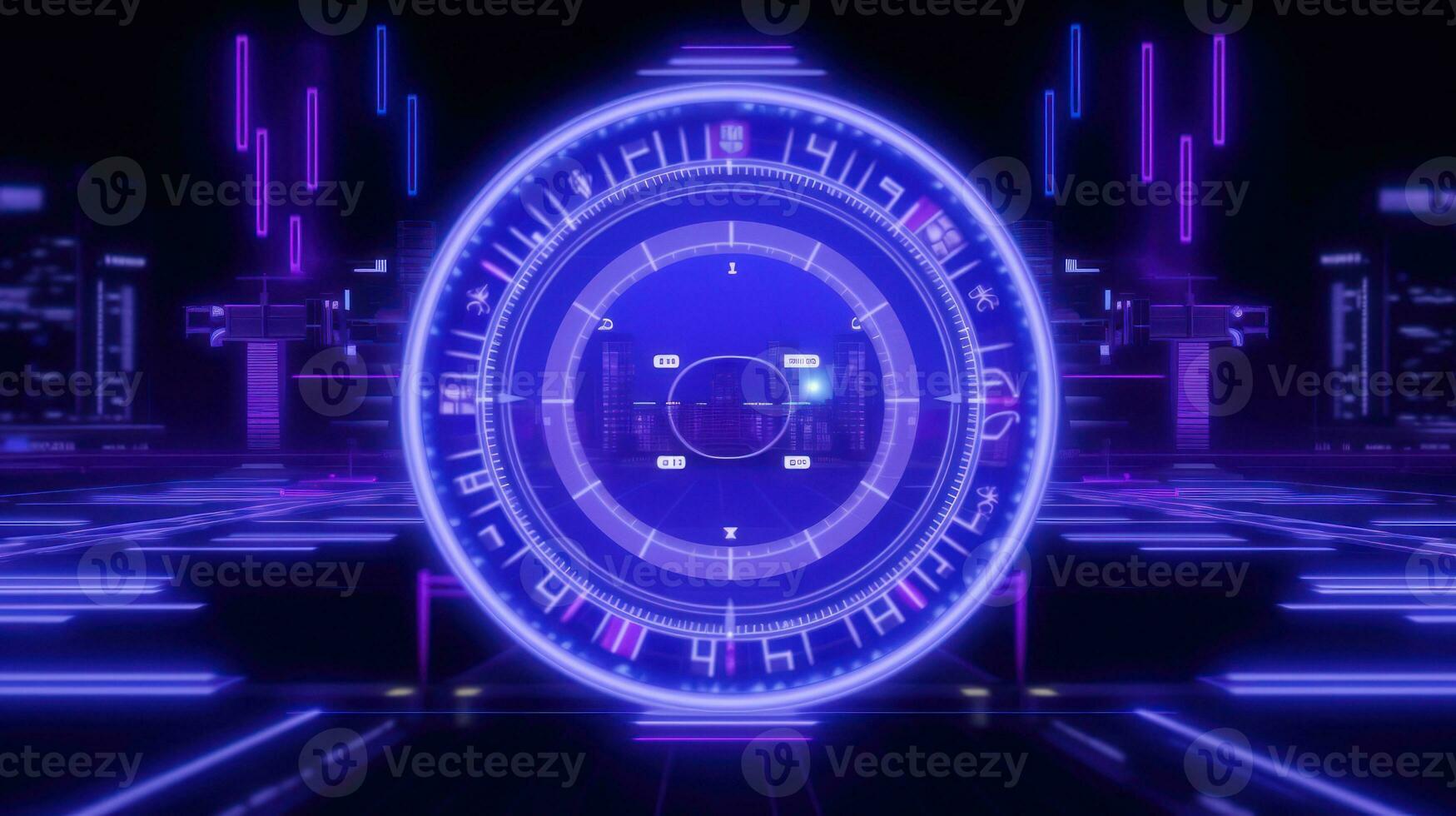Generative AI interface and futuristic technology background. Generative AI photo