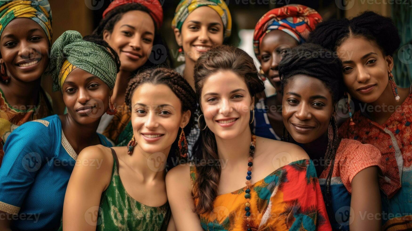 A photo of women of different nationalities. Generative AI