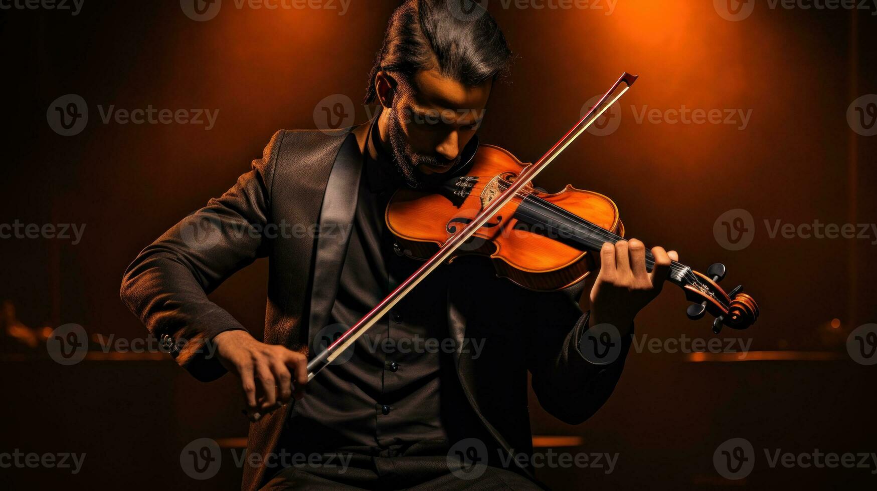 A musician playing the violin. Generative AI photo