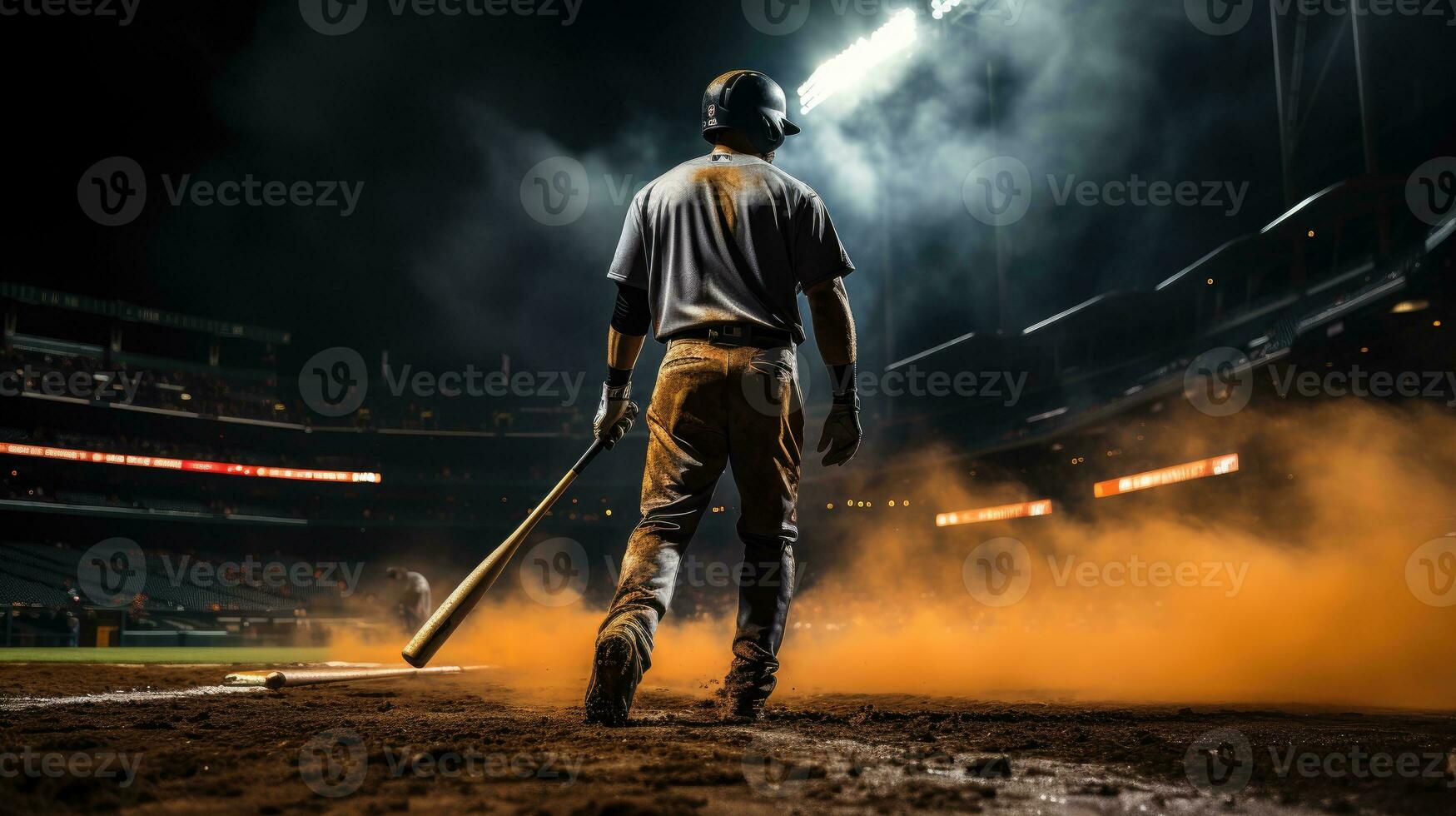 un béisbol jugador Listo a huelga.. generativo ai foto