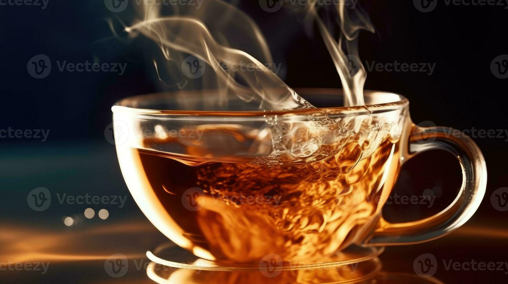 Close-up of a cup full of tea. Generative AI photo