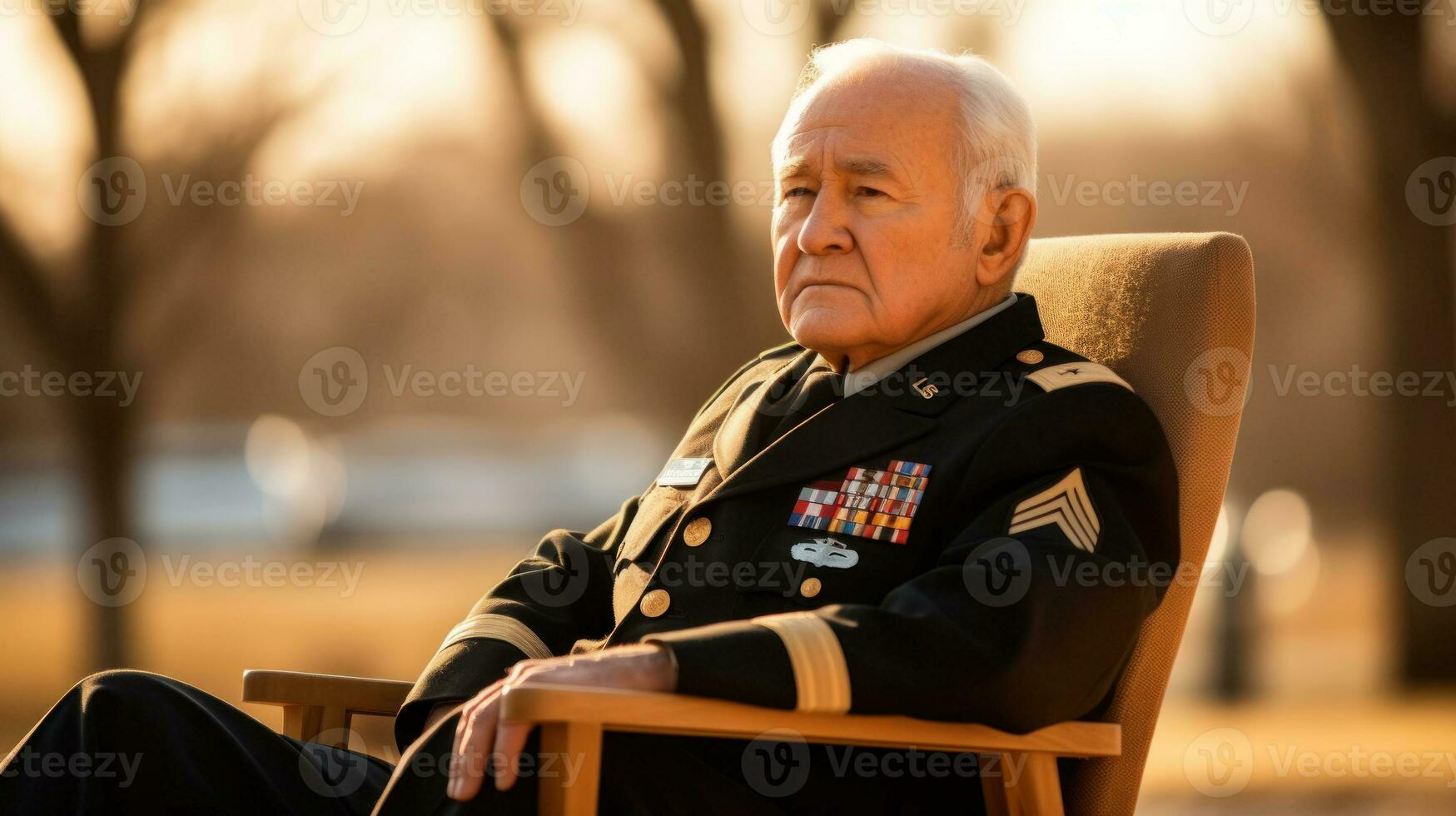 Mid-aged veteran transitioning to civilian life. Generative AI photo