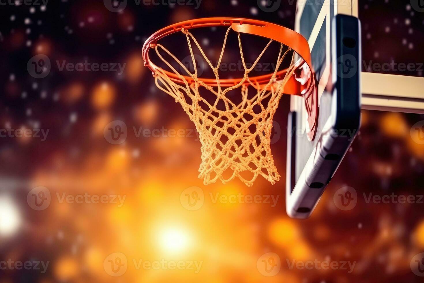 Close-up photo of basketball hoop Generative ai
