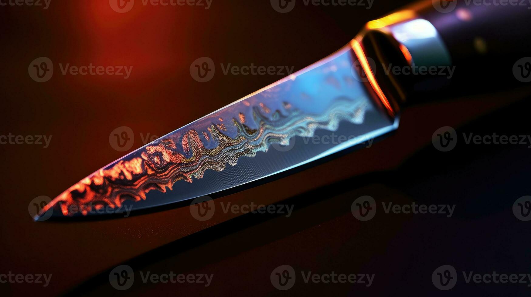 Close-up photo of a sharp knife. Generative AI