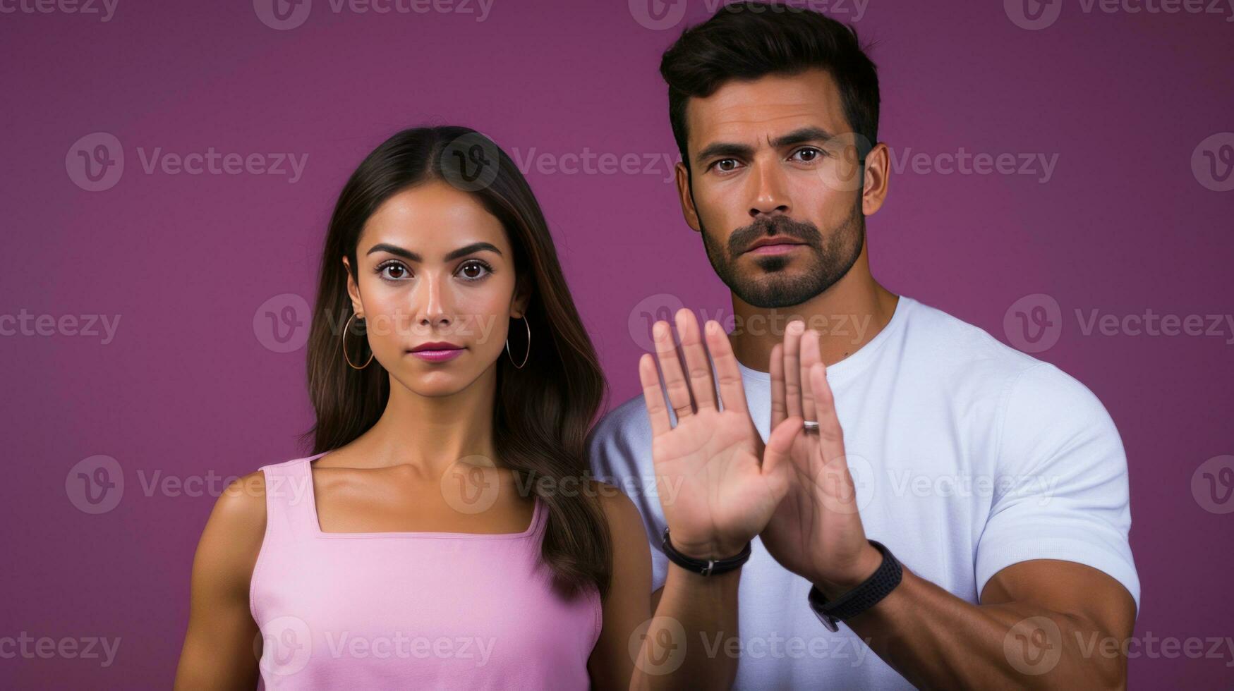 un Pareja en choque. generativo ai foto