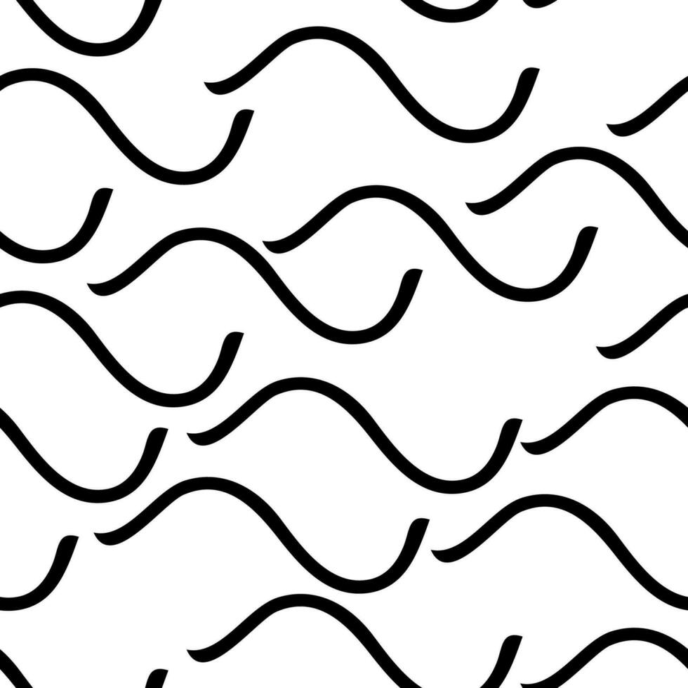 Seamless pattern with doodle wavy lines vector