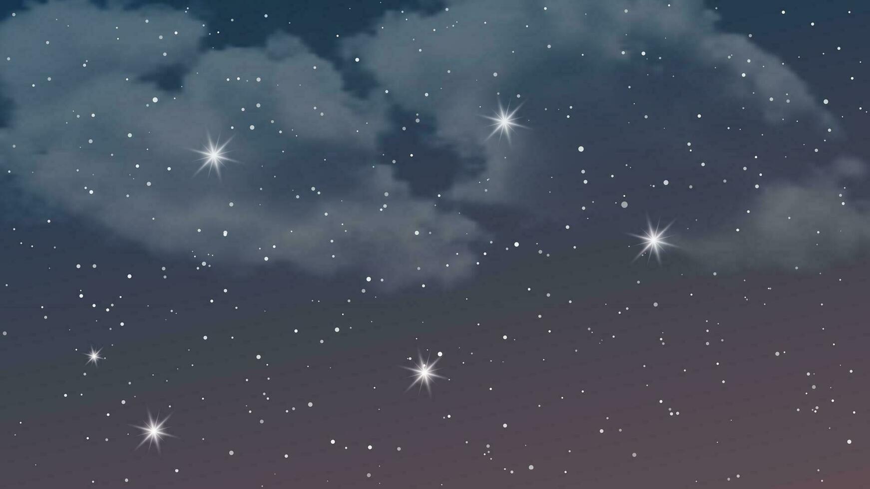 cielo nocturno con nubes y muchas estrellas. fondo de naturaleza abstracta con polvo de estrellas en el universo profundo. ilustración vectorial vector