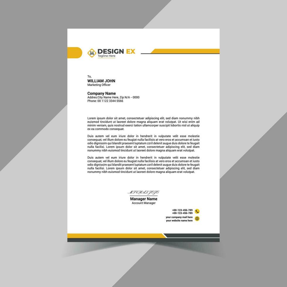 Creative and unique vector company letterhead Design