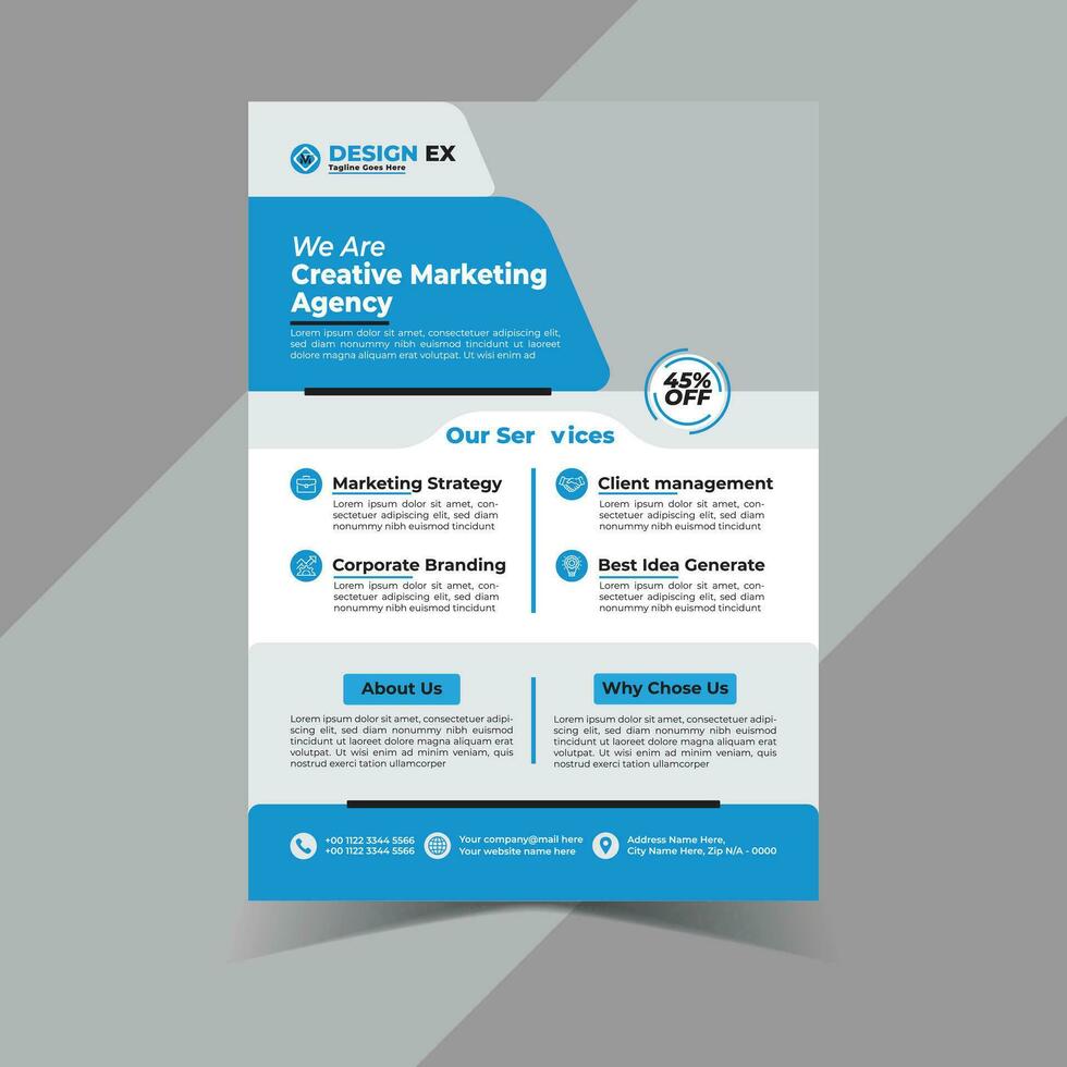 Corporate creative new and unique flyer design template for company vector template