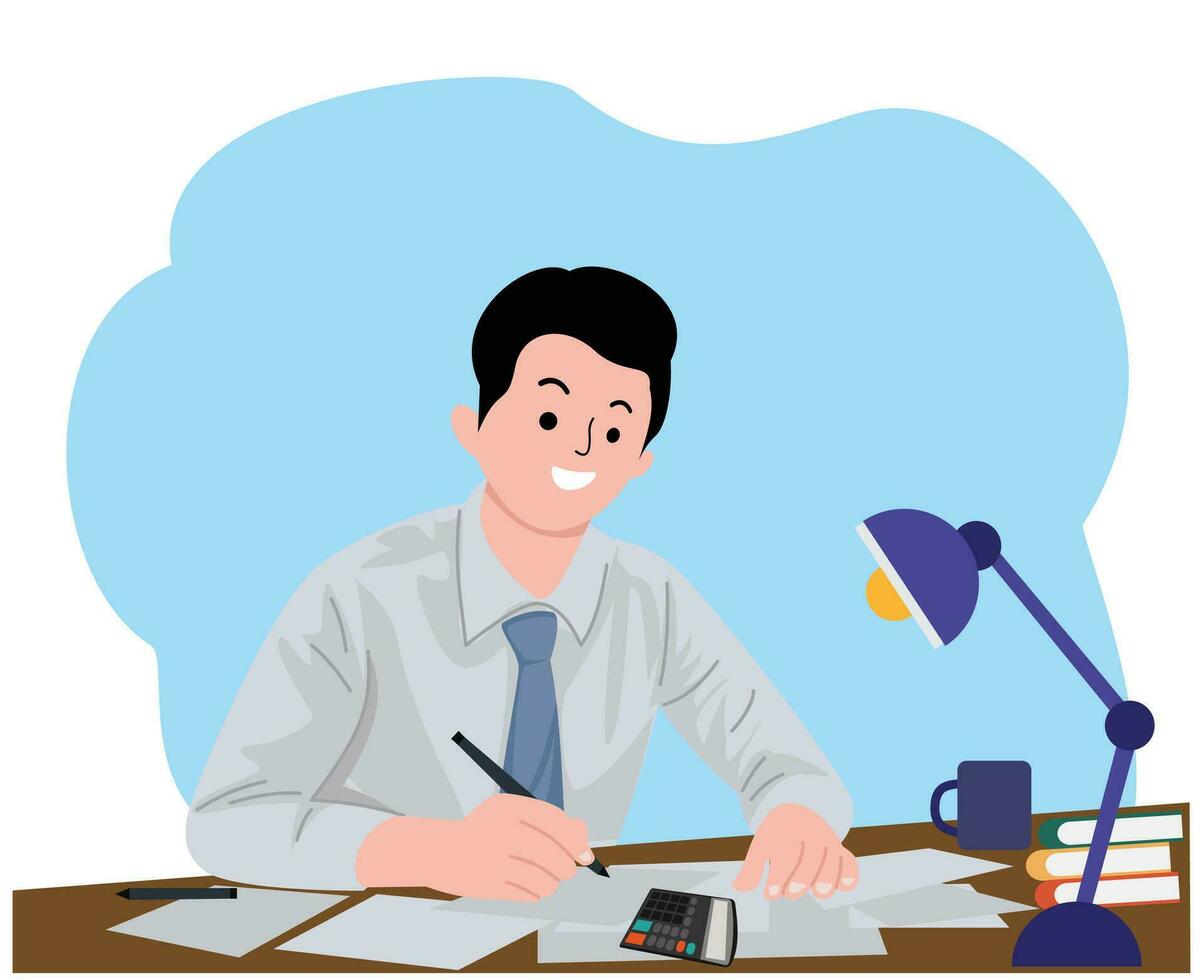businessman working at office vector