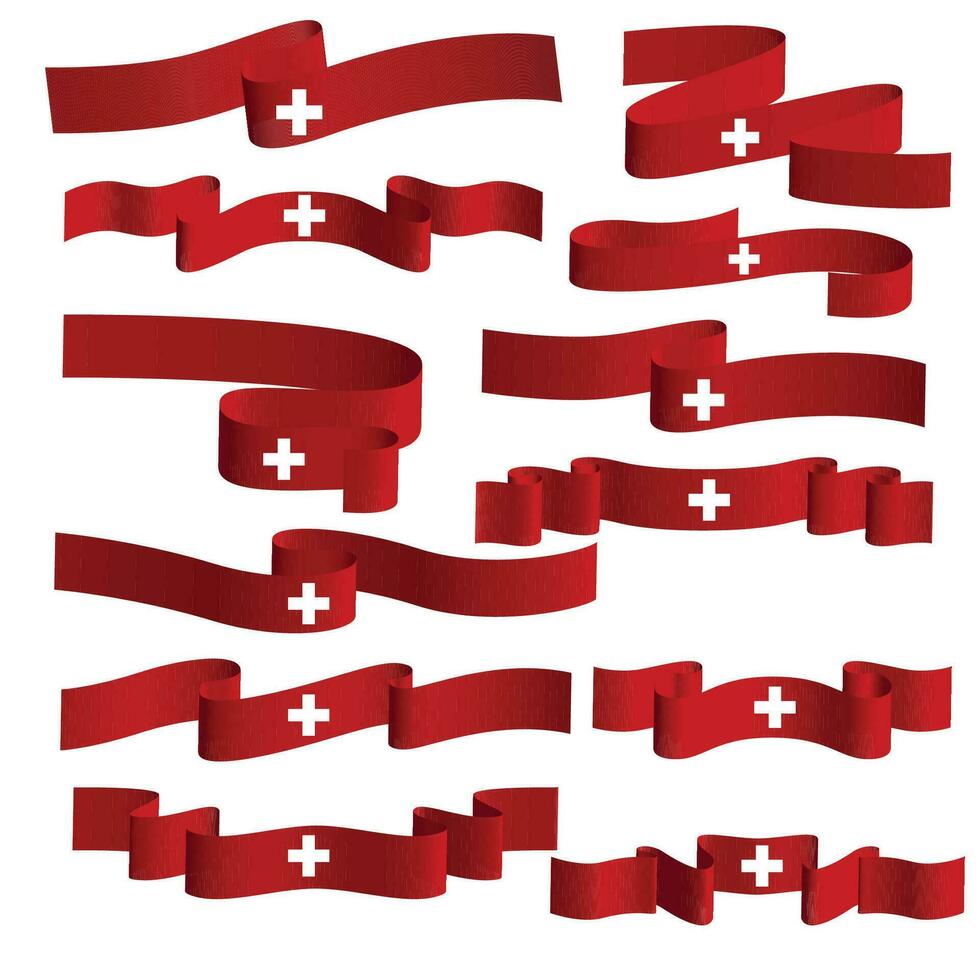 switzerland ribbon flag vector element