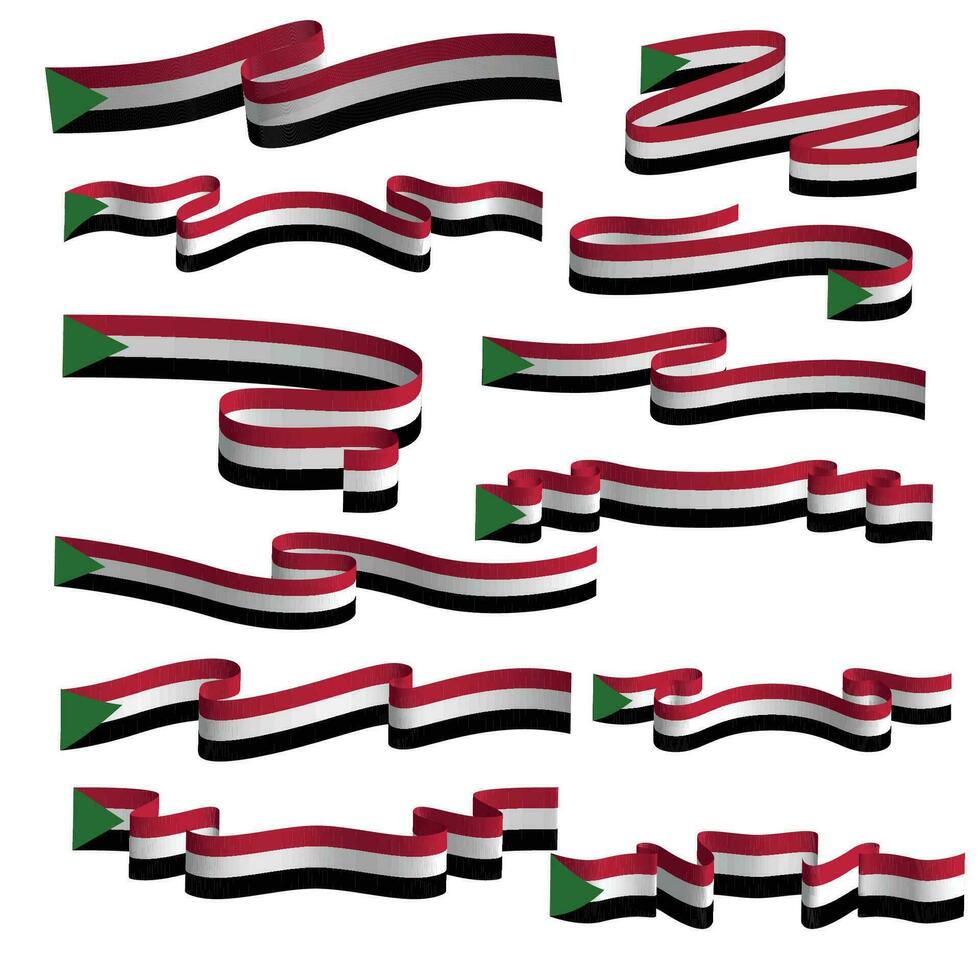 sudan ribbon flag vector element