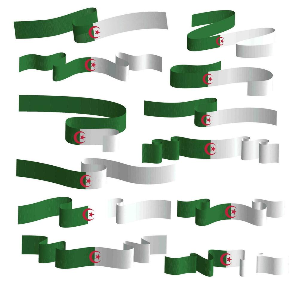 algeria ribbon flag vector element