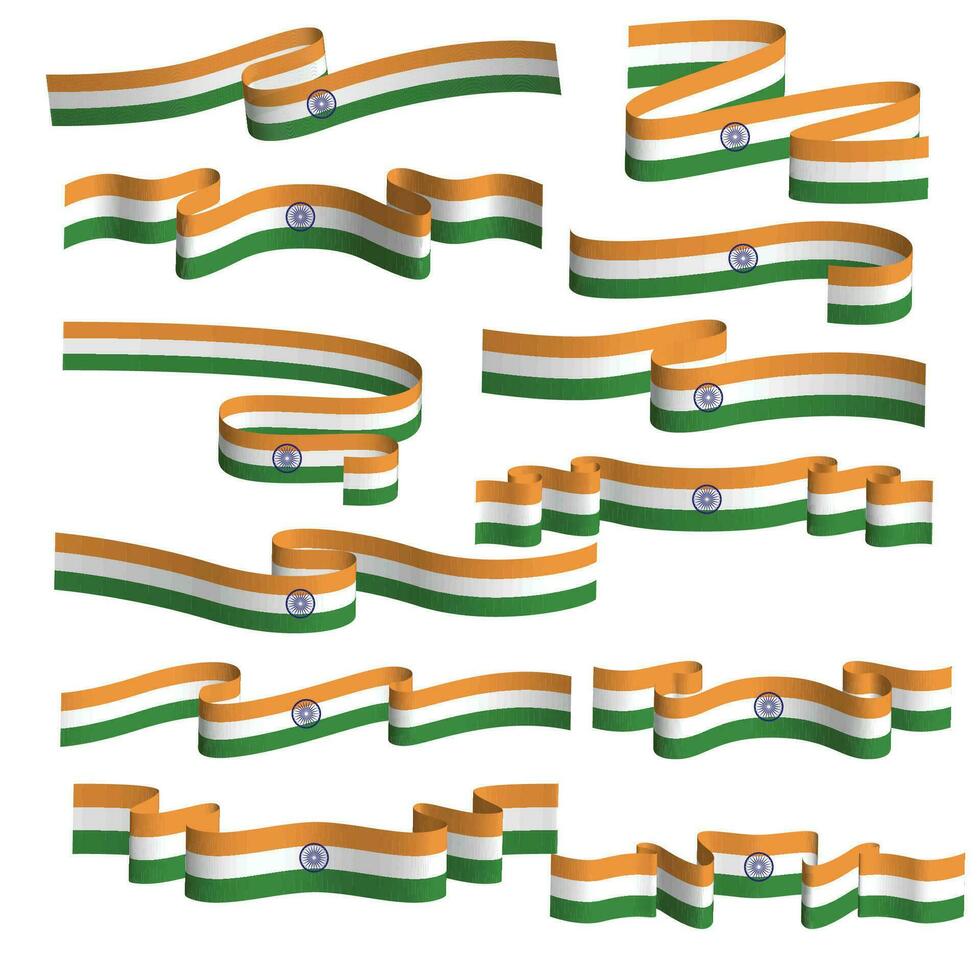 india ribbon flag vector element