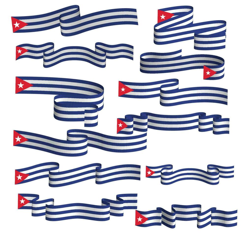 cuba ribbon flag vector element