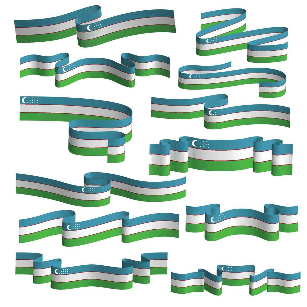 uzbekistan ribbon flag vector element