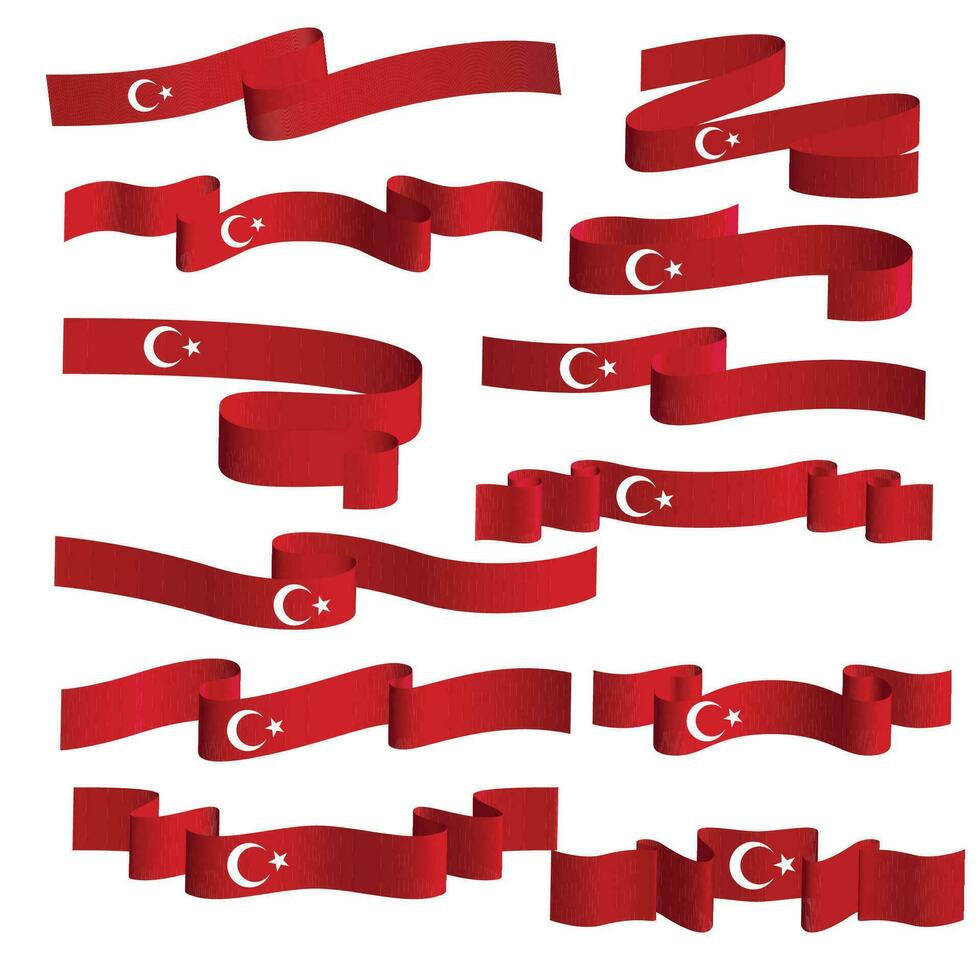 Turquía cinta bandera vector elemento