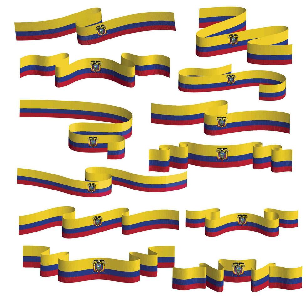 ecuador ribbon flag vector element
