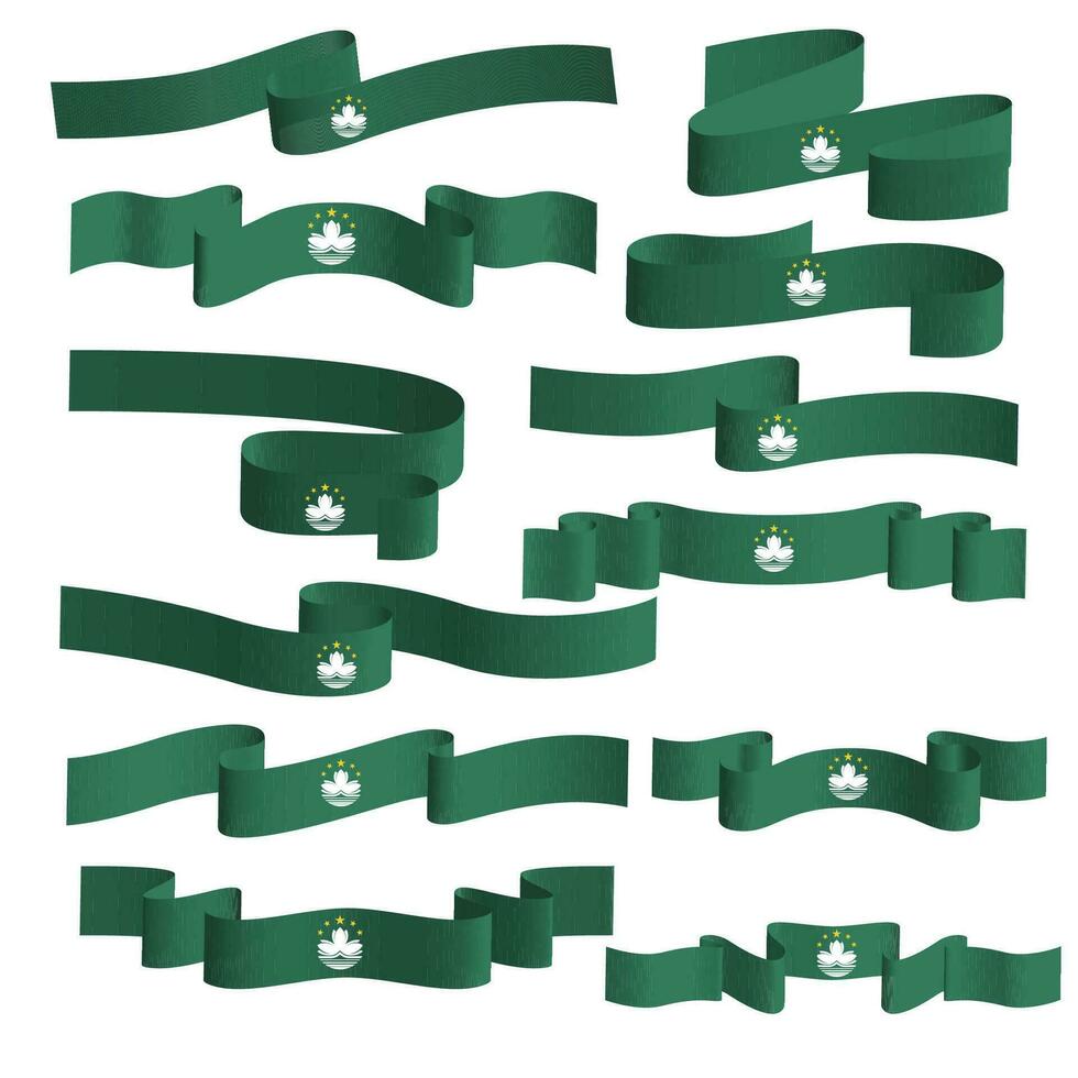 macau ribbon flag vector element