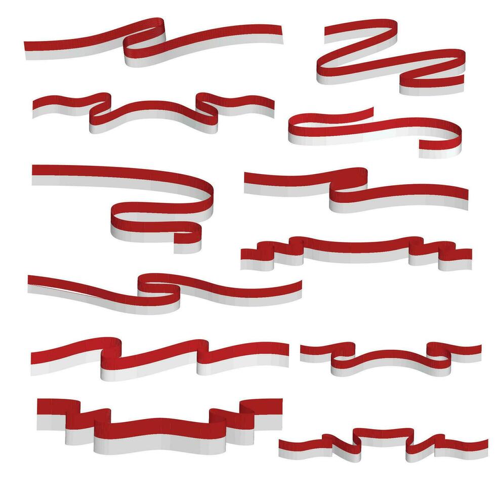 indonesia ribbon flag vector element