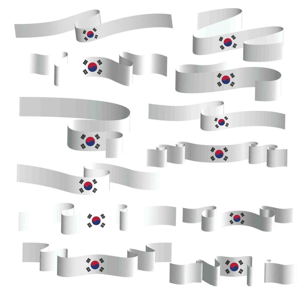 south korea ribbon flag vector element