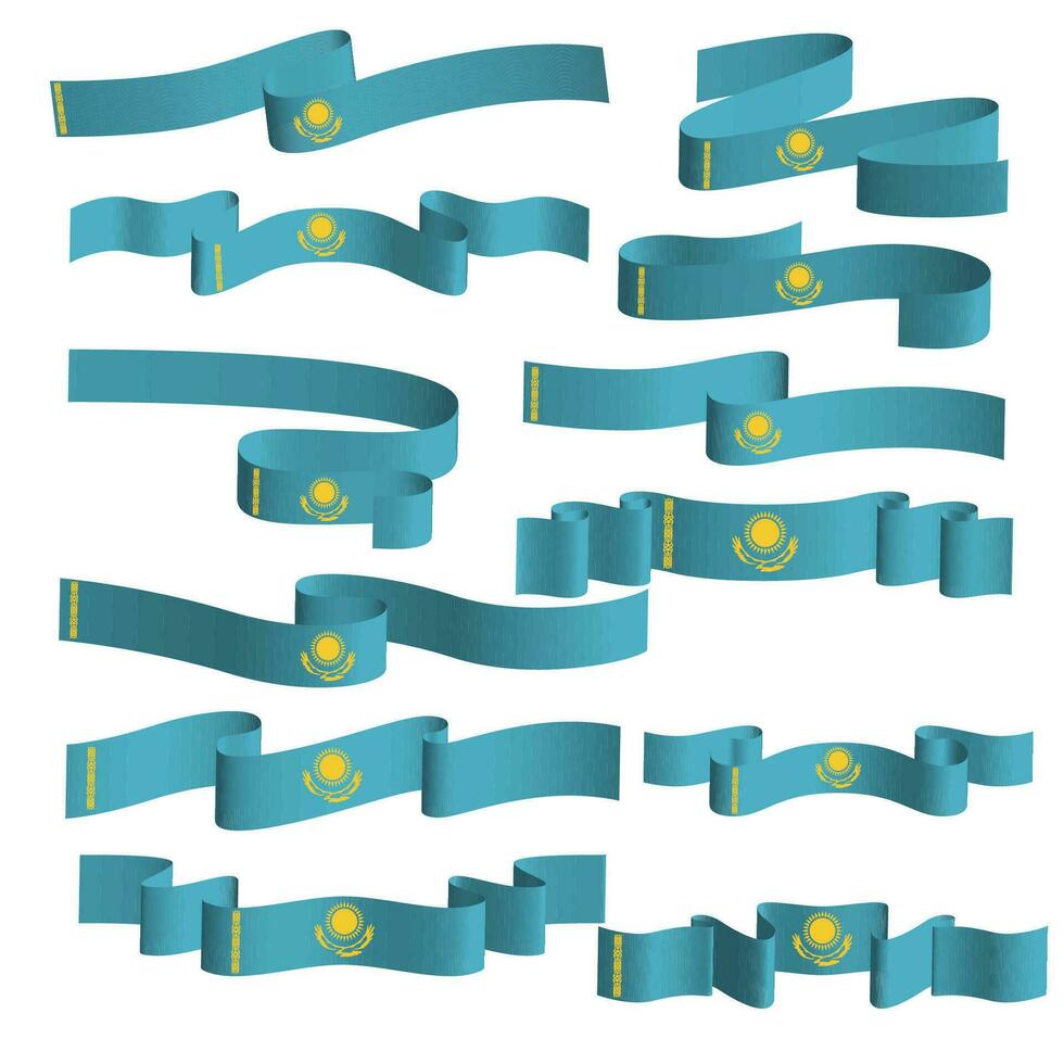 kazakhstan ribbon flag vector element