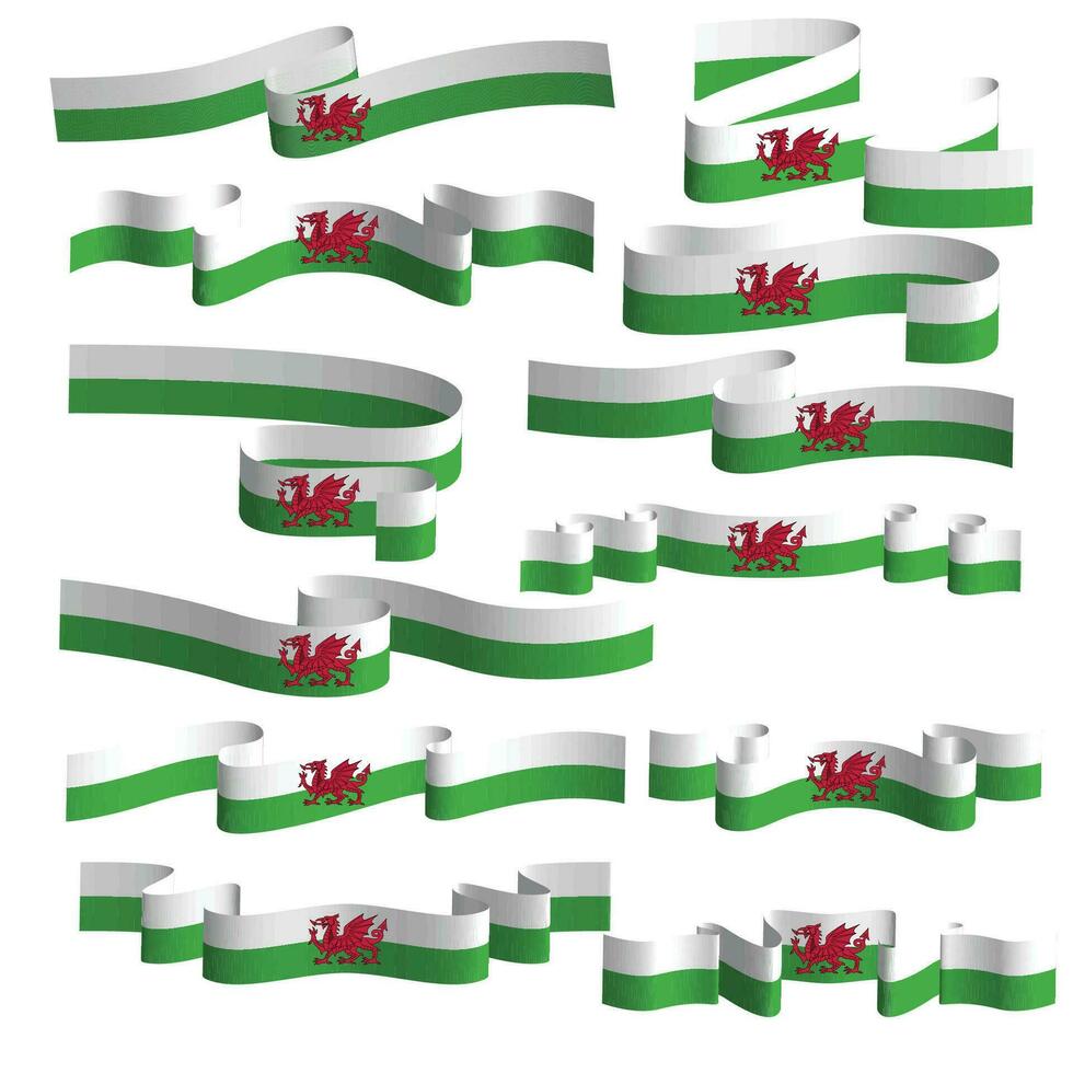 wales ribbon flag vector element