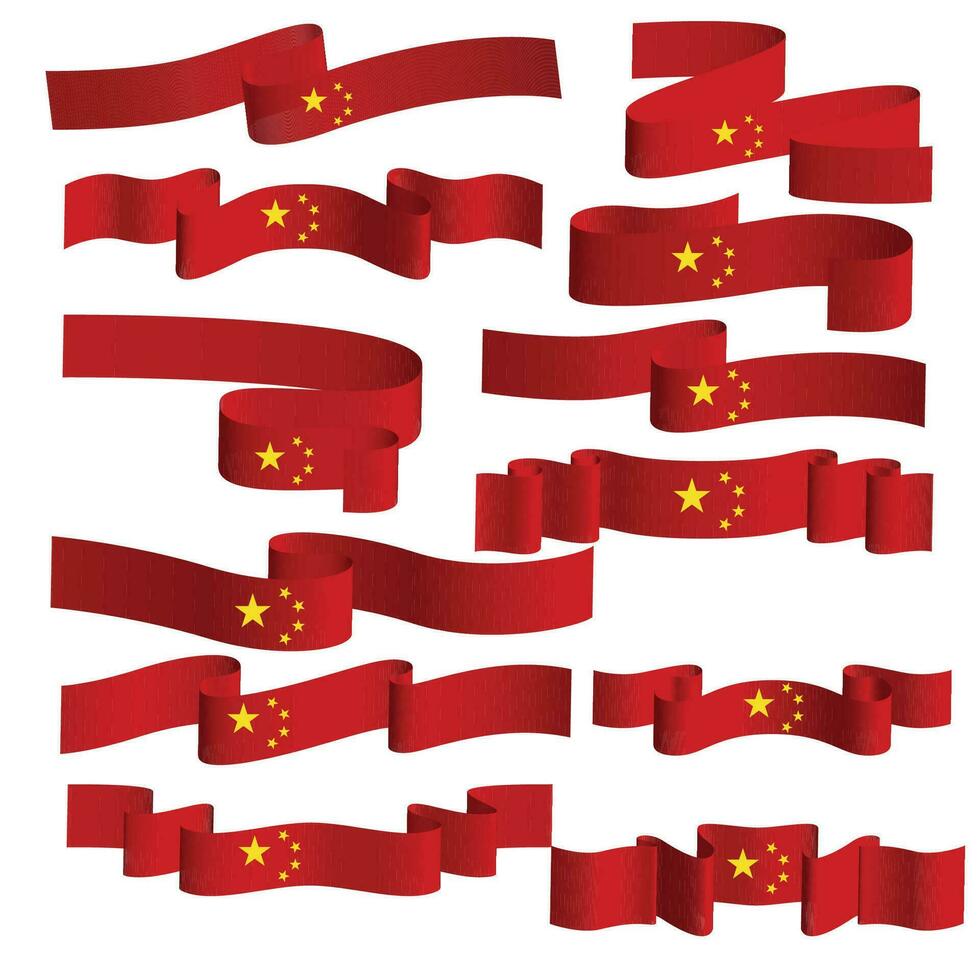 china ribbon flag vector element