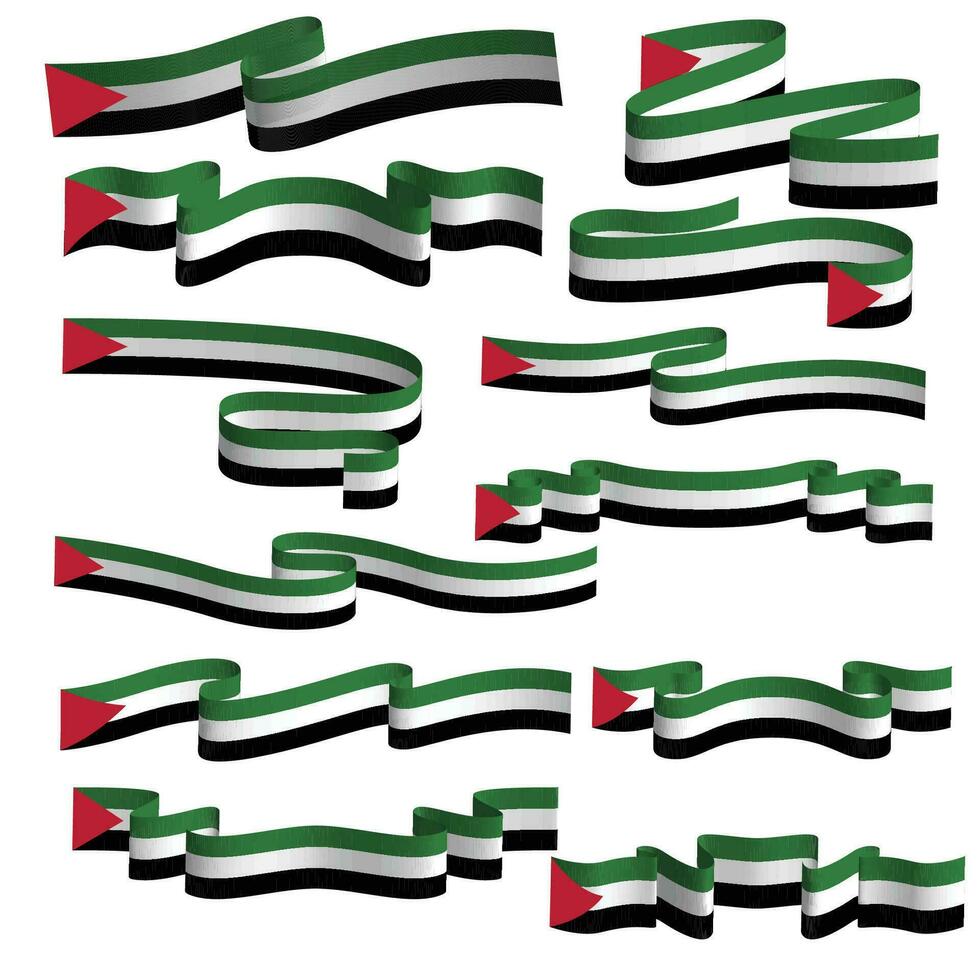 palestine ribbon flag vector element