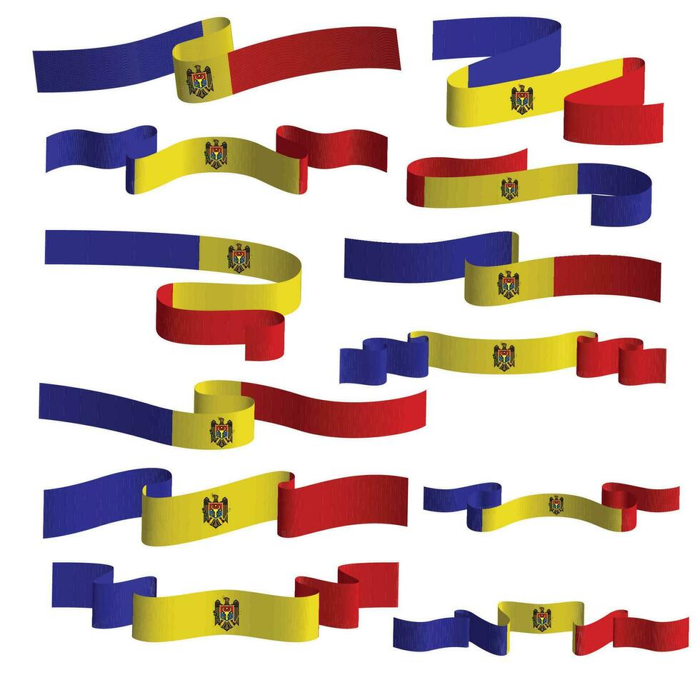 moldova ribbon flag vector element